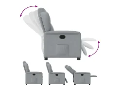 Poltrona* Poltrona Reclinável | Poltrona Confortável Relax tecido -claro SHL550805 Cinzento