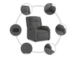 Best Poltrona Reclinável | Poltrona Confortável Relax tecido cinzento-escuro SHL170843 Cinza antracite