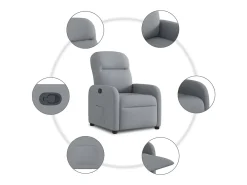 Poltrona| Poltrona Reclinável | Poltrona Confortável Relax tecido -claro SHL740362 Cinzento