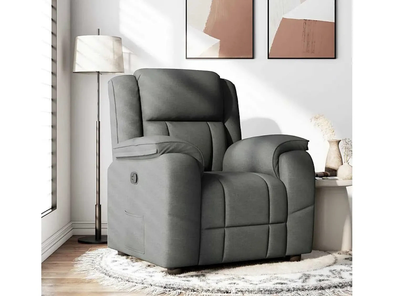Poltrona| Poltrona Reclinável | Poltrona Confortável Relax tecido cinzento-escuro SHL95618 Cinza antracite