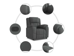Poltrona| Poltrona Reclinável | Poltrona Confortável Relax tecido cinzento-escuro SHL95618 Cinza antracite