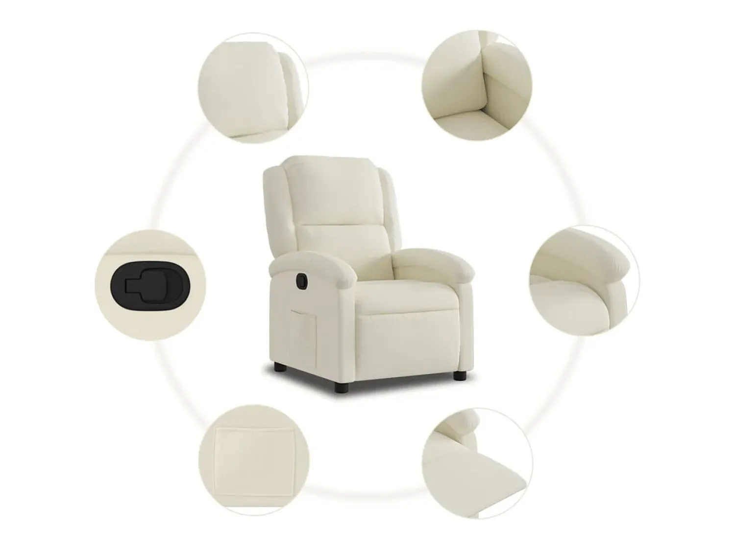 Poltrona Reclinável | Poltrona Confortável Relax veludo SHL67608^ Poltrona