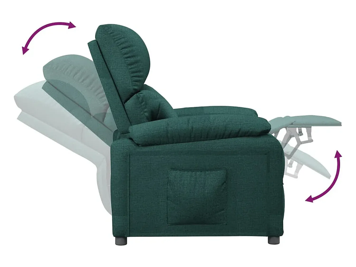 Poltrona* Poltrona Reclinável | Poltrona Confortável Relax tecido verde-escuro SHL549196 Verde pinho
