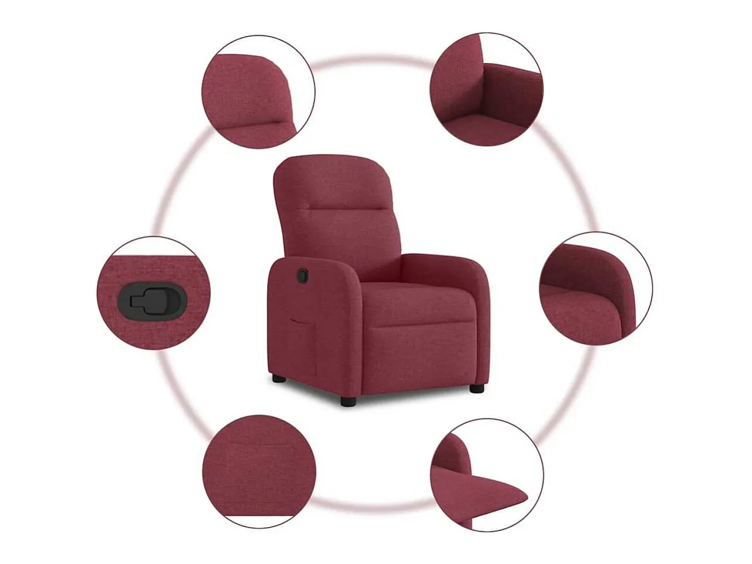 Poltrona| Poltrona Reclinável | Poltrona Confortável Relax tecido tinto SHL863509 Vermelho