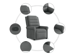 Poltrona| Poltrona Reclinável | Poltrona Confortável Relax tecido cinzento-escuro SHL222925 Cinza antracite