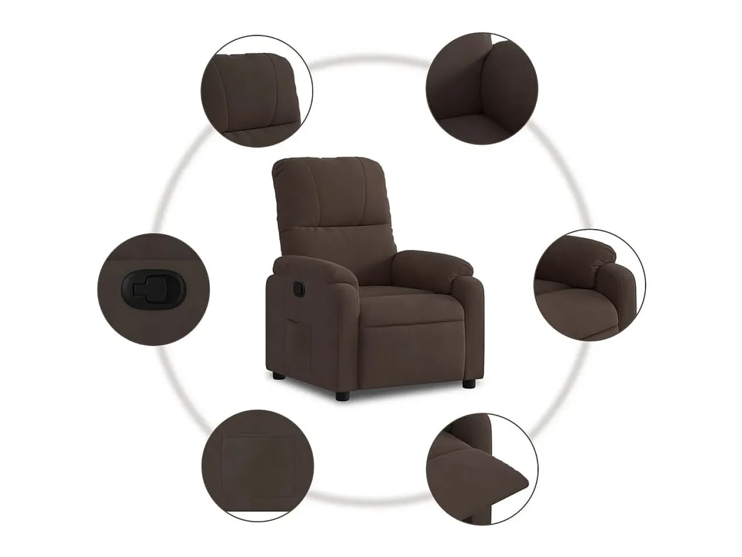 Poltrona Reclinável | Poltrona Confortável Relax tecido de microfibra SHL767291^ Poltrona