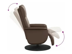vidaxl Poltrona reclinável c/ apoio de pés couro artificial^ Poltrona