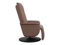 Poltrona|vidaxl Poltrona reclinável c/ apoio de pés couro artificial Castanho