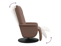 Poltrona|vidaxl Poltrona reclinável c/ apoio de pés couro artificial Castanho