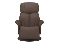 Best Poltrona reclinável com apoio de pés couro artificial SHL682240 Castanho