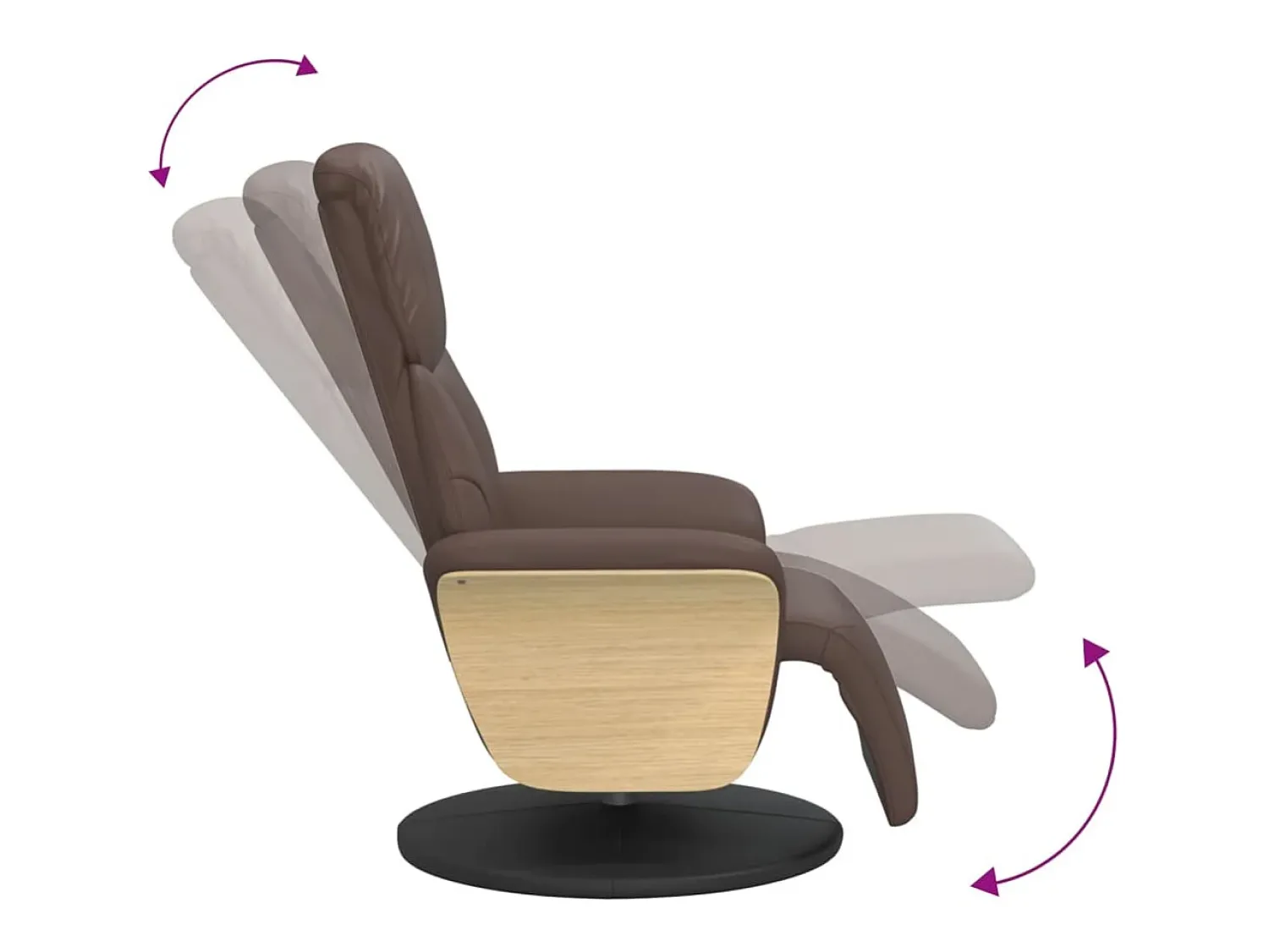 Best Poltrona reclinável com apoio de pés couro artificial SHL682240 Castanho