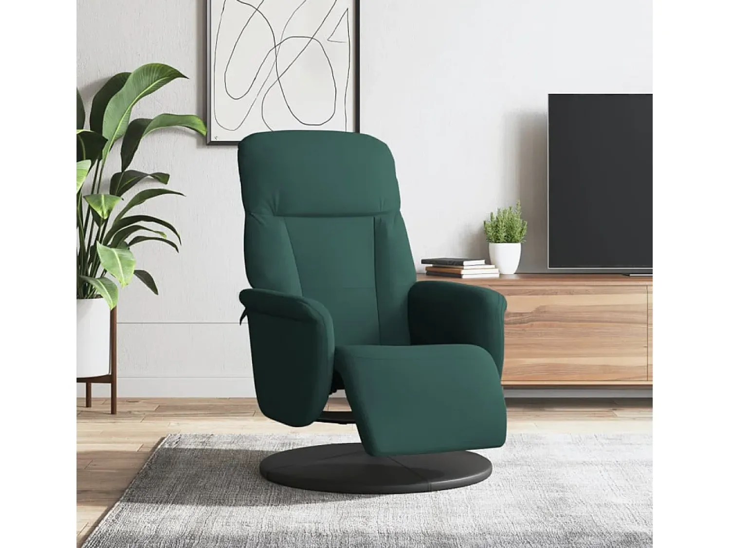 Poltrona| Poltrona reclinável com apoio de pés veludo verde-escuro SHL873377 Verde pinho