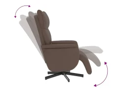 Poltrona reclinável com apoio de pés couro artificial SHL405065^ Poltrona