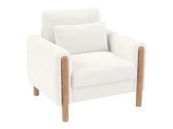 Best Poltrona reclinável confortável com almofadas grossas para sala de estar, escritório ou quarto, branca. Branco