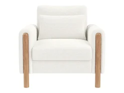 Best Poltrona reclinável confortável com almofadas grossas para sala de estar, escritório ou quarto, branca. Branco