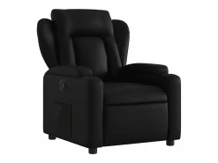 New Poltrona reclinável couro artificial PT556833 Preto