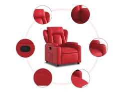 New Poltrona reclinável couro artificial SHL909772 Vermelho