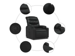 Best Poltrona reclinável couro artificial SHL661943 Preto