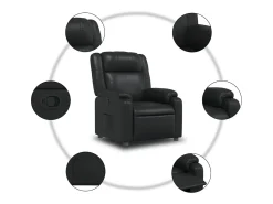 Poltrona| Poltrona reclinável couro artificial SHL858559 Preto