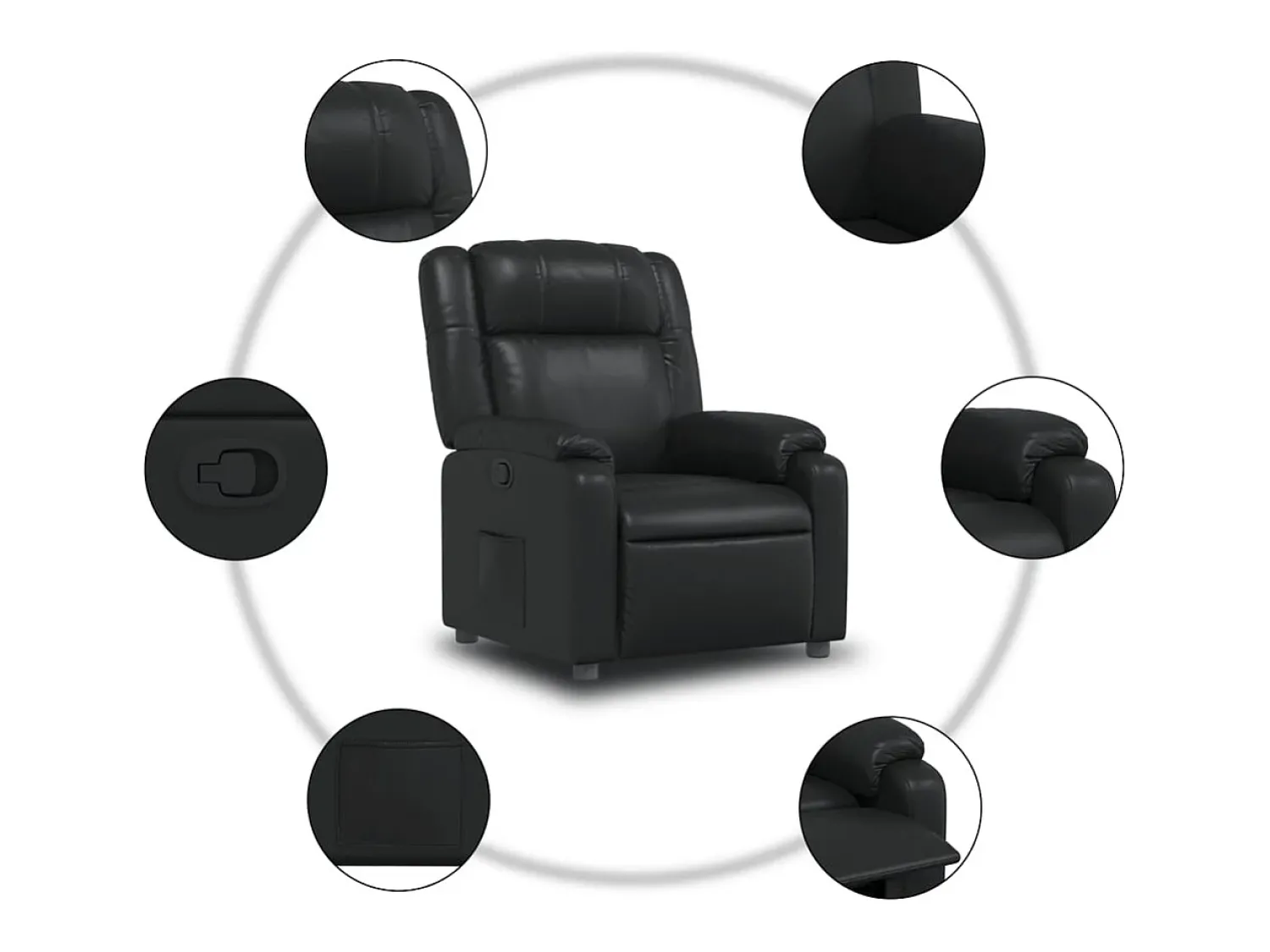 Poltrona| Poltrona reclinável couro artificial SHL858559 Preto