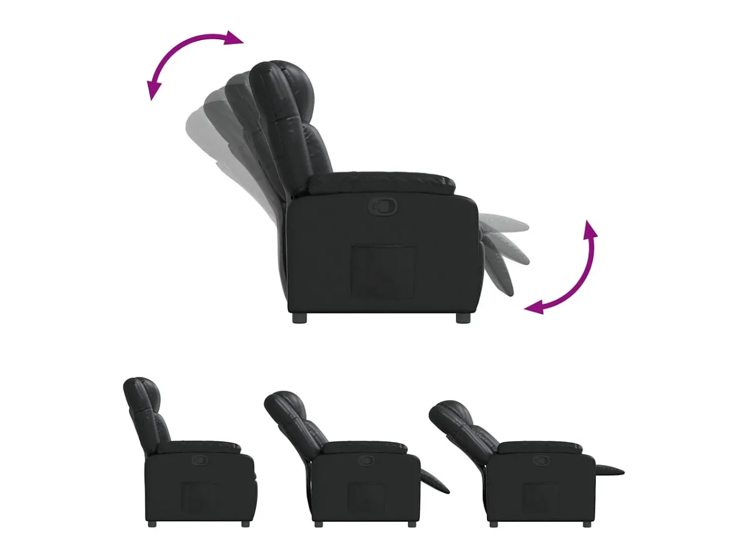 Poltrona| Poltrona reclinável couro artificial SHL858559 Preto