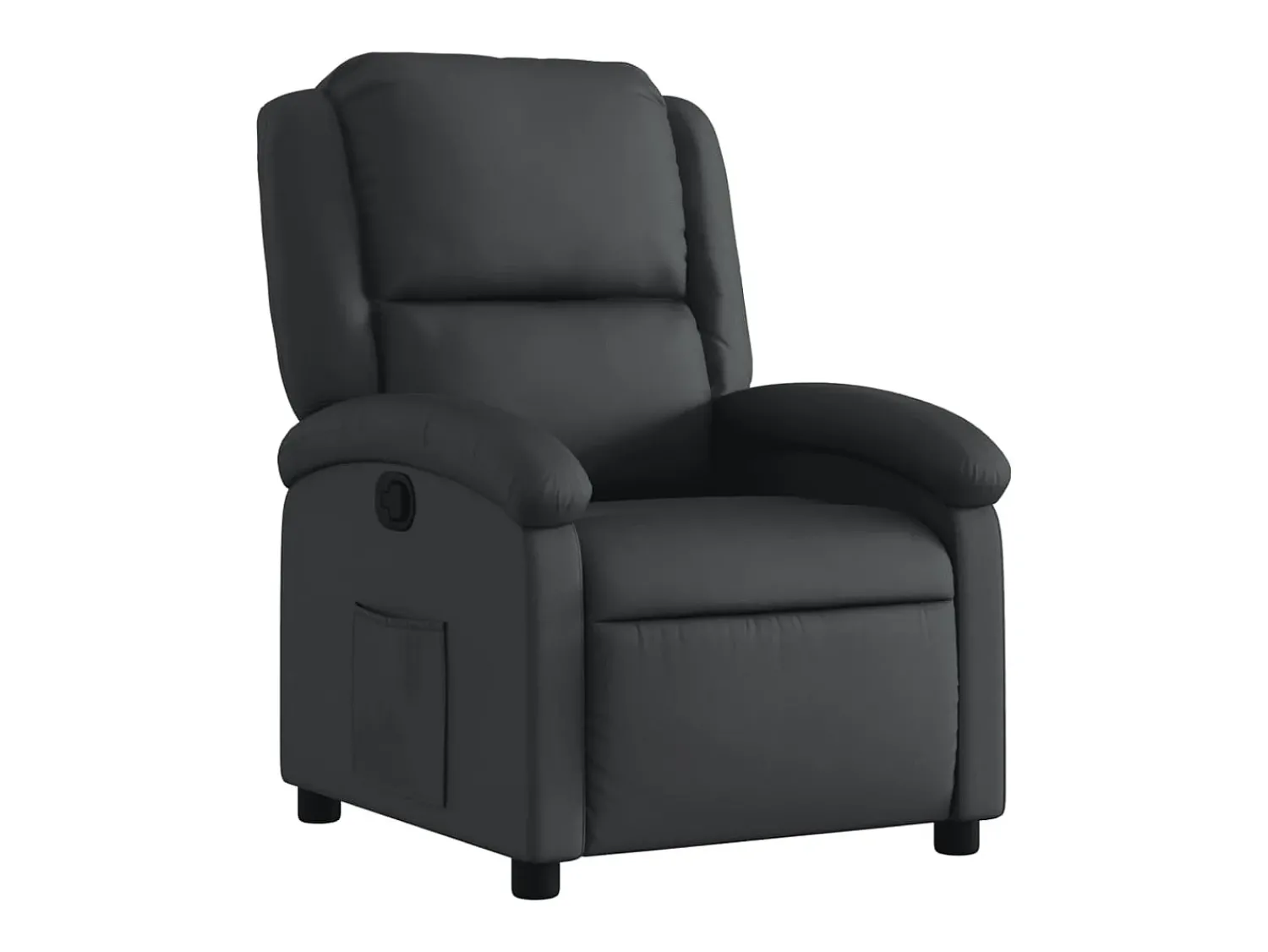 Poltrona* Poltrona reclinável couro genuíno PT452797 Preto