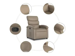 Poltrona| Poltrona reclinável couro artificial cor cappuccino SHL349614 Castanho