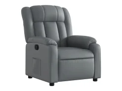 Poltrona|vidaxl Poltrona reclinável couro artificial Cinzento