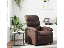 Poltrona| Poltrona reclinável couro artificial SHL852271 Castanho