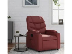Poltrona| Poltrona reclinável couro artificial tinto SHL730695 Vermelho