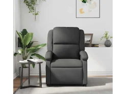 Poltrona reclinável couro genuíno SHL932313 Cinzento