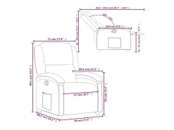 Poltrona*vidaxl Poltrona reclinável couro artificial Cinzento