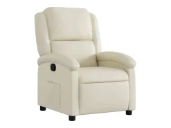Hot Poltrona reclinável couro artificial cor PT742844 Creme
