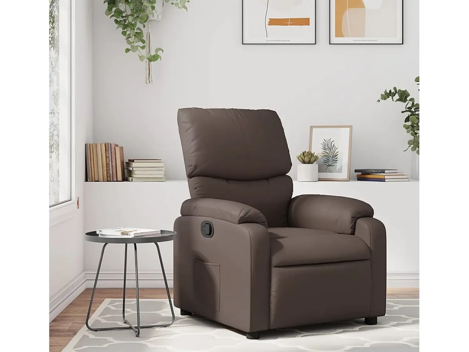 New Poltrona reclinável couro artificial SHL240708 Castanho