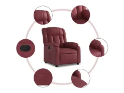 Poltrona* Poltrona reclinável couro artificial tinto SHL649433 Vermelho