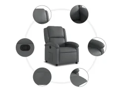 Poltrona reclinável couro artificial SHL80320^ Poltrona