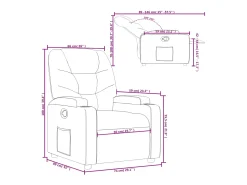 Poltrona*vidaxl Poltrona reclinável couro artificial cor Creme