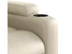 Poltrona*vidaxl Poltrona reclinável couro artificial cor Creme