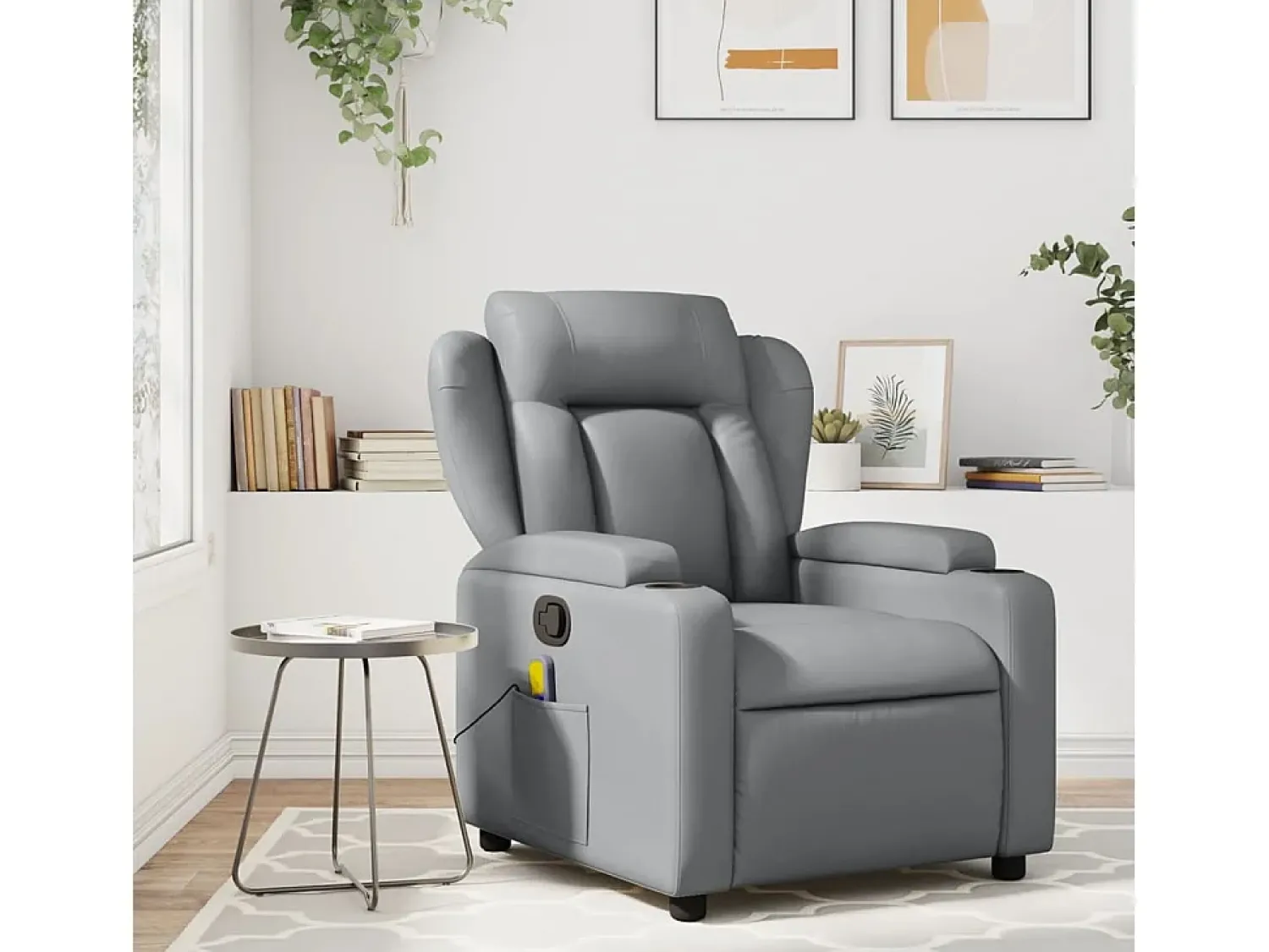 Poltrona* Poltrona reclinável couro artificial SHL218968 Cinzento