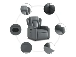 Poltrona* Poltrona reclinável couro artificial SHL218968 Cinzento