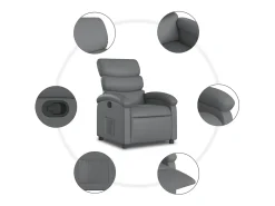 Poltrona| Poltrona reclinável couro artificial SHL517970 Cinzento