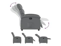 Poltrona| Poltrona reclinável couro artificial SHL517970 Cinzento