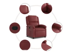 Clearance vidaxl Poltrona reclinável couro artificial tinto Vermelho