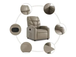 Poltrona* Poltrona reclinável couro artificial cor cappuccino SHL819428 Castanho