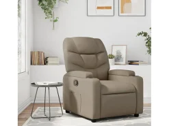Poltrona* Poltrona reclinável couro artificial cor cappuccino SHL819428 Castanho