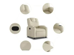 Poltrona| Poltrona reclinável couro artificial cor SHL404887 Creme