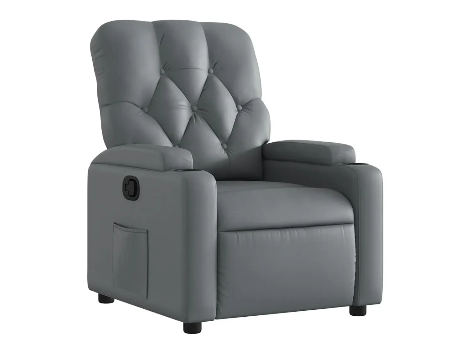 Sale Poltrona reclinável couro artificial PT398548 Cinzento
