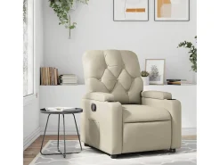 Clearance Poltrona reclinável couro artificial cor SHL146774 Creme