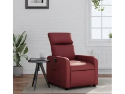 New Poltrona reclinável couro artificial tinto SHL400892 Vermelho