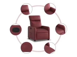 New Poltrona reclinável couro artificial tinto SHL400892 Vermelho